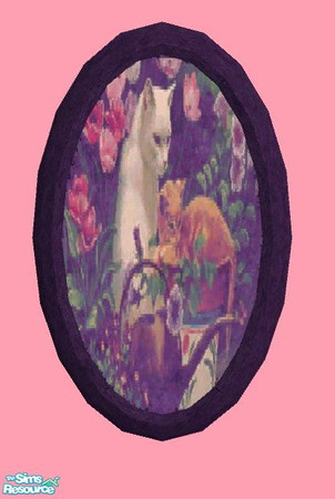 Sims 2 — Oval Picture by RhondaBlonda — This is a recolor of Mummysim's Victorian Oval Painting. You will need that mesh
