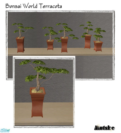 Sims 2 — Bonsai World - Terracota Recolor by Mutske — Recolor in Terracota.