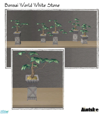 Sims 2 — Bonsai World - Whitestone Recolor by Mutske — Recolor in Whitestone.