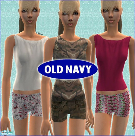 Sims 2 — Old Navy Sleepwear Set by slice — Three different looks for bedtime. All are 100% cool and of course 100% Old