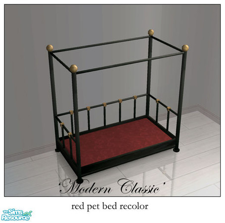 Sims 2 — 'Modern Classic' Red Pet Bed by prin6je — Red recolor for purple-phobic pets.
