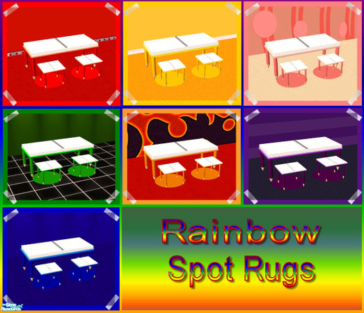 Sims 2 — Spot Rugs - Rainbow Set by Creative Sim — We all feel a bit dotty sometimes! And sometimes we see dots right in