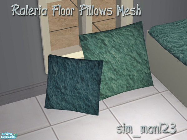 Sims 2 — Raleria Living Room -  Floor Pillows by sim_man123 — Decorative floor pillows in shades of blue to match my