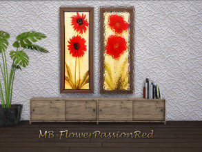 Sims 4 — MB-FlowerPassionRed by matomibotaki — MB-FlowerPassionRed, large painting with red flowers, part one of the set,