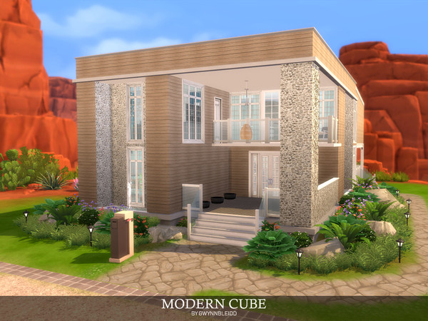 Sims 4 — Modern Cube by Gwynnbleidd — A modern cube home for a couple, or a family with one child/teen. Fully furnished