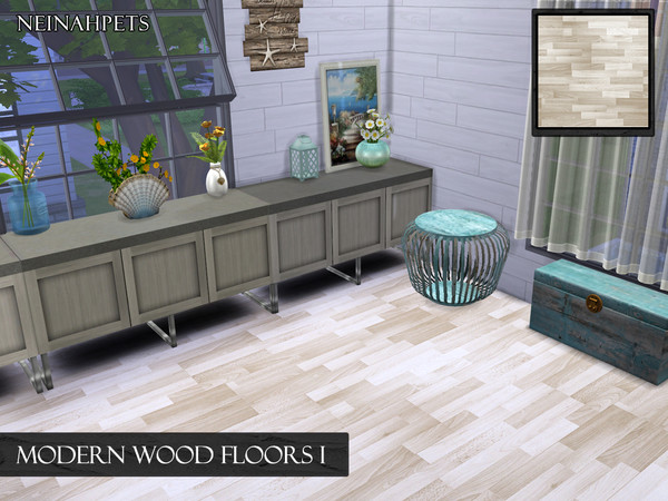 Sims 4 — Modern Wood Floors I by neinahpets — Modern wood plank floors by neinahpets. 16 Colors.
