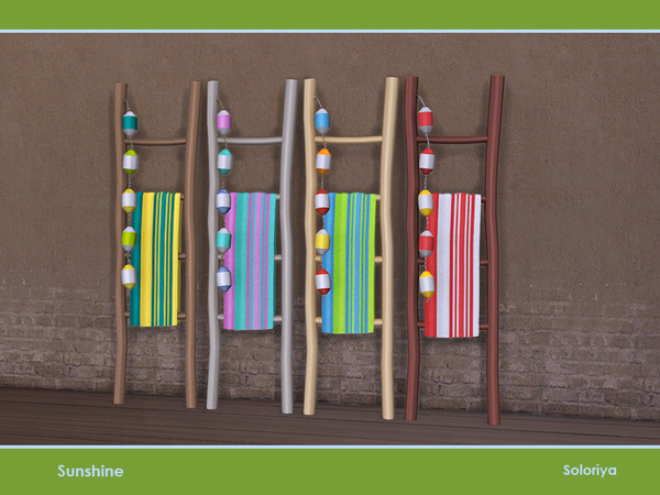 Sims 4 — Sunshine. Ladder by soloriya — Ladder with a towel and floats. Part of Sunshine set. Has 4 color variations.