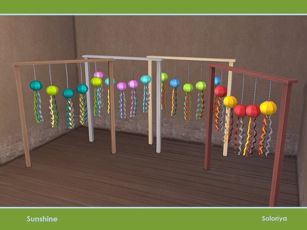 Sims 4 — Sunshine. Jellyfish by soloriya — Decorative paper jellyfish with a wooden frame. Part of Sunshine set. Has 4