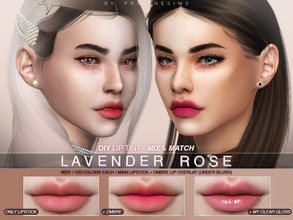 Sims 4 — Lavender Rose DIY Lipstick N201 by Pralinesims — Matte lips in 120 colors, with ombre addon. Use with my clear