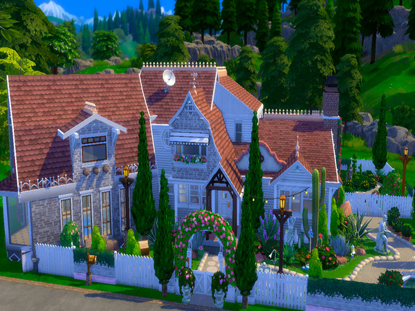Sims 4 — Beck House [NO CC] by Caaroline_Simmer — This house is for those who love flowers and a quiet place !! It has
