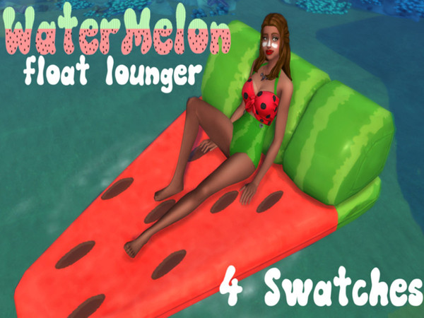 Sims 4 — Watermelon Float Lounger  REQUIRES ISLAND LIVING by QueerAndTotallyOriginalSims — Ever wanted to just relax on a