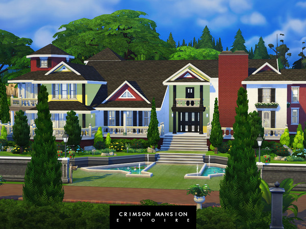 Sims 4 — Crimson Mansion by Ettoire — Traditional, expensive mansion, shining next to the swamps of Willow Creek. It has