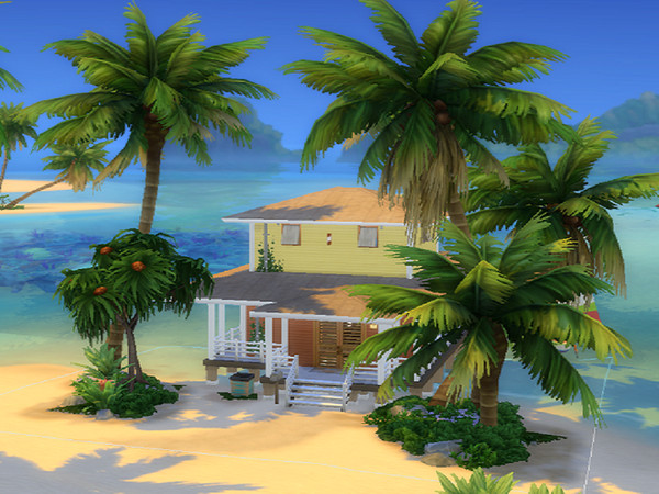Sims 4 — Coco Cabana by Niicah — One bed one bath beachfront home located in Sulani. Turn bb.moveobjects on! Must have