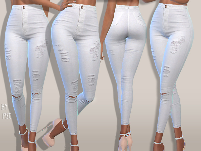 Pinkzombiecupcakes' PZC-High Waisted White Summer Jeans