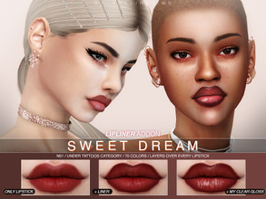 Sims 4 — Sweet Dream Lipliner N01 by Pralinesims — Lipliner in 70 colors, layers over every lipstick. Under tattoos