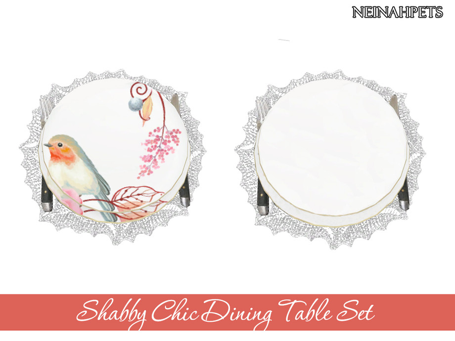 The Sims Resource | Shabby Chic Dining Table Set