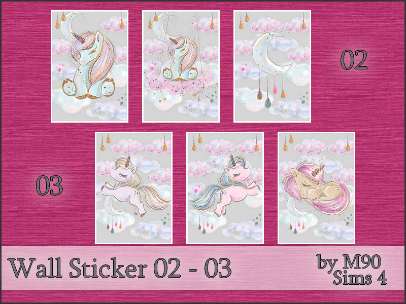 The Sims Resource | M90 Wall Sticker 02 - 03