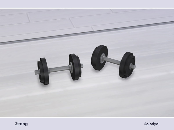 Sims 4 — Strong. Dumbbell by soloriya — Decorative dumbbell. You can place it on any surfaces. Part of Strong set. 1