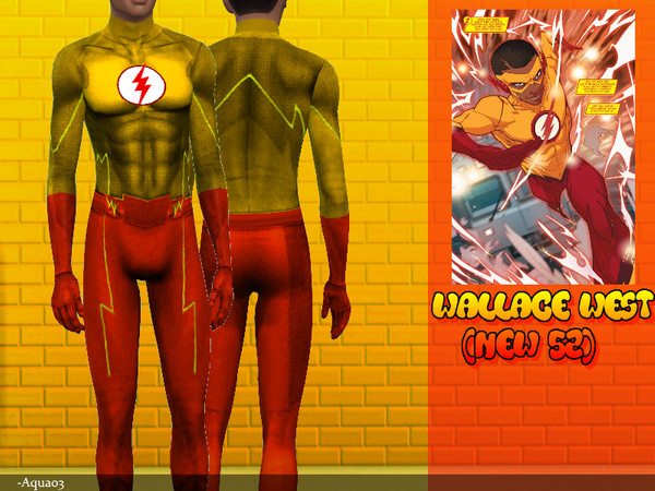 Sims 4 — Kid Flash Suit recolors  by Aqua03 — Mesh was created by Amiswift, please download it too! This recolor contains