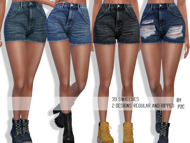 The Sims Resource High Waisted Summer Denim Shorts