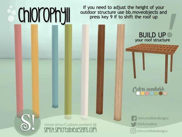 Sims 4 — Chlorophyll column - medium wall height by SIMcredible! — by SIMcredibledesigns.com available at TSR 7 colors