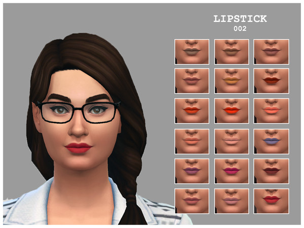Sims 4 — Lipstick 002 by Simswunder — * Base game *18 Colors * Female and male sims * For all ages