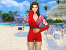 Sims 4 — Red Sakura Romper - City Living needed by BAMItzRuie — This outfit was designed from the romper in 'City Living'