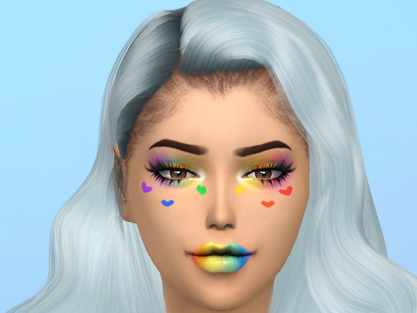 Sims 4 — XBeauBow_Pride Makeup Collection by XBeauBow — Yeet its Rainbow Makeup