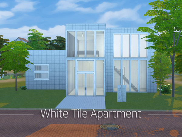 Sims 4 — White Tile Apartment by gbs041472 — [3 bedrooms, 3 bathroom] You don't have to pay deposit and weekly rent here