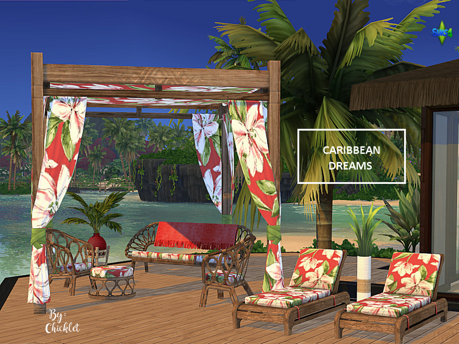 Sims 4 - Caribbean Dreams Outdoor Living Set (See Desc for Req'd) by C...