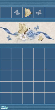 Sims 2 — Blue roses tiled  by devilishdawn — Has a matching floor