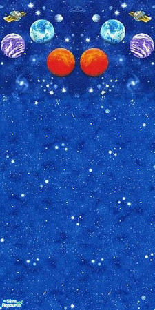 Sims 2 — Blue space wallpaper with planet boarder by manic_rose — Take your sims into orbit with this space themed