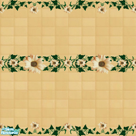 Sims 2 — leslie_bathroomtiler10 by peepers42 — sunshine and dasies bathroom tile