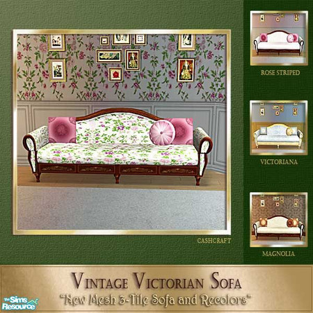 Sims 2 — Victorian Sofa Collection - Vintage Rose by Cashcraft — A vintage Victorian sofa to match furnishings from my