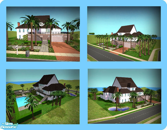 Sims 2 — Walkers Cay by CuesMom — 3brm, 3 full and 2 half baths. Features, Breakfast Area, Island, Study/Library,Den/Home
