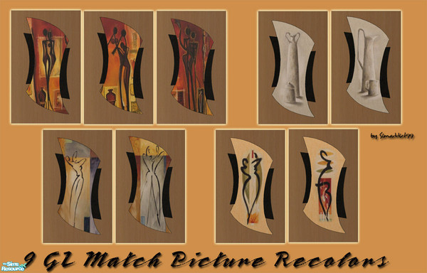 Sims 2 — GL Match Painting Recolors by Simaddict99 — Nine gorgeous painting recolors for my GL match mesh.