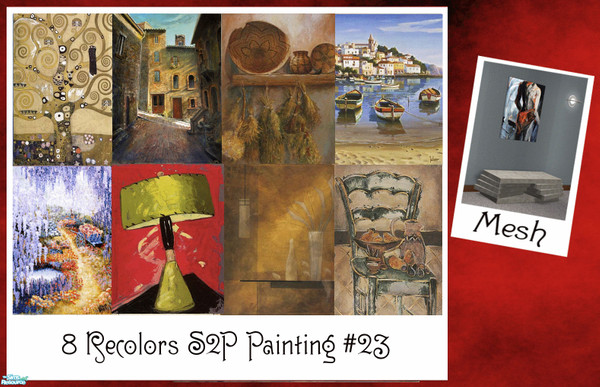 Sims 2 — Painting Set - S2P Painting 23 by carrie8abug — Set 2 of S2P\'s mesh 23. Two more sets coming soon!