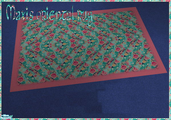 Sims 2 — Turquoise Flower - Rug by TSR Archive — Maxis Oriental rug..