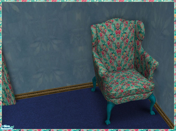 Sims 2 — Turquoise Flower - Kingchair by TSR Archive — Kingchair..