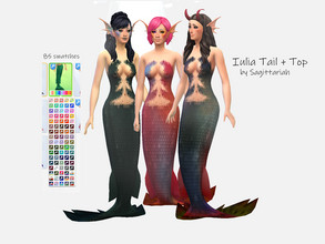 Sims 4 — Iulia Mermaid Tail by Sagittariah — requires Island Living 85 swatches properly tagged enabled for mermaids
