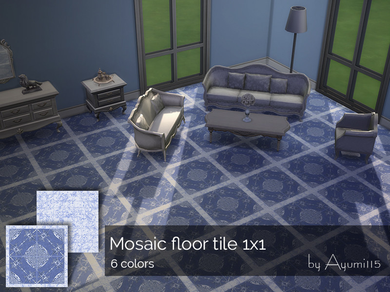 Ayumi115 S Mosaic Floor Tile 1x1