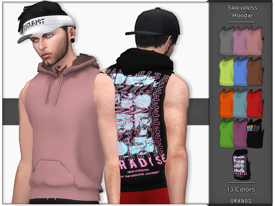 The Sims Resource - Sleeveless Hoodie