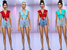 Sims 4 — Tied Up Top Recolor - Mesh needed by Ilovetorecolor — Tied up top has now recolors with 9 swatches