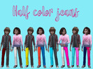 Sims 4 — Half color jeans by LokeArtemis — Jeans for childs, boys and girls. Original sims 4 mesh.
