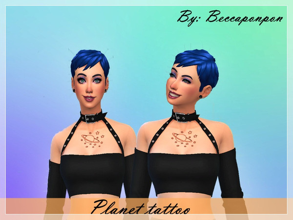 Sims 4 — Planet Tattoo by Beccaponpon — New tattoo Planet tattoo soooo cute! I hope enjoy it 