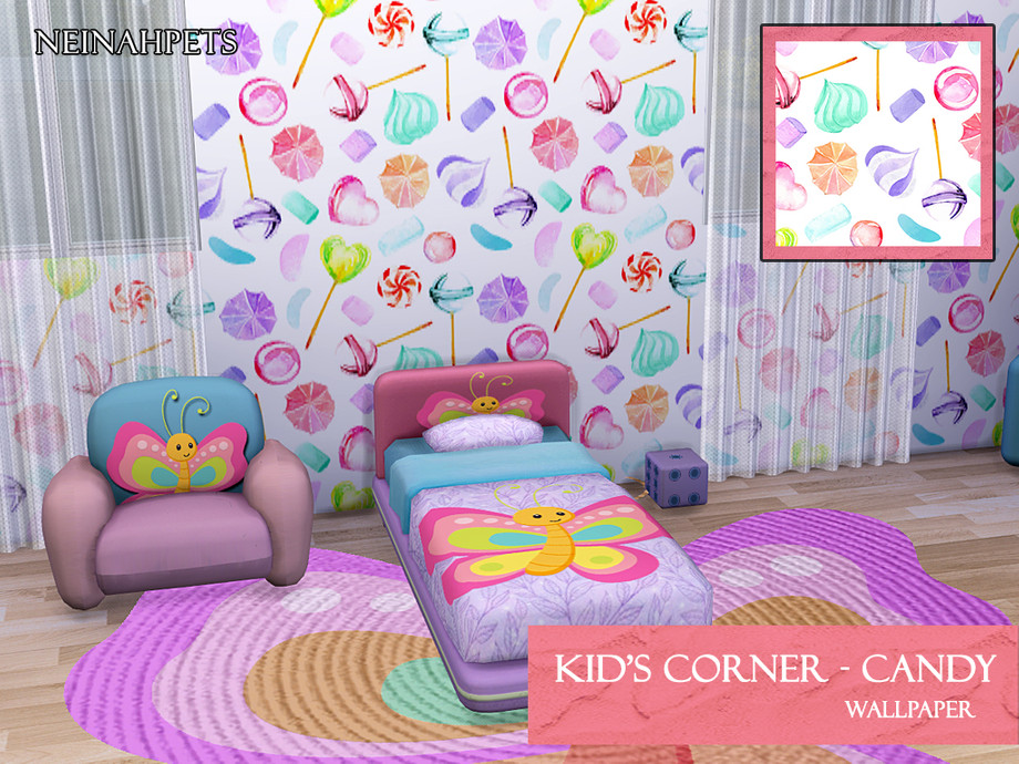The Sims Resource - Kid's Corner - Candy Wallpaper
