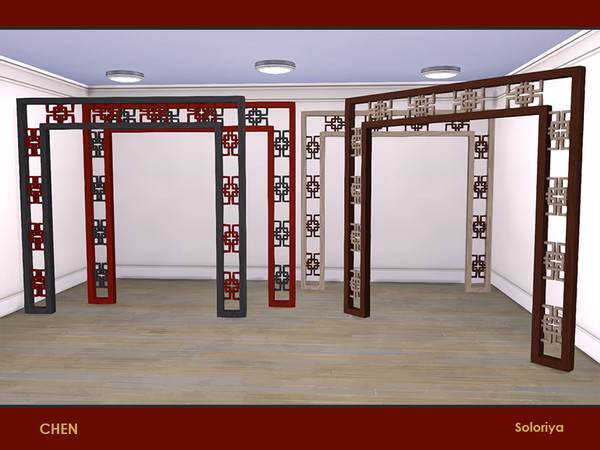 Sims 4 — Chen. Frame by soloriya — Decorative large frame. Part of Chen set. 4 color variations. Category: Decorative -