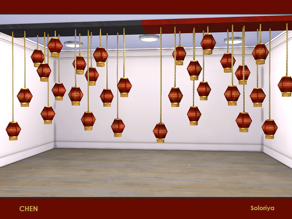 Sims 4 — Chen. Ceiling Lanterns by soloriya — Decorative ceiling lanterns. If you want to adjust its height, type