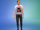 Sims 4 — Elton John Rocket Man T-Shirt by prettyzeeko — Topmans' Elton John Rocket Man T-shirt perfect for any fan!