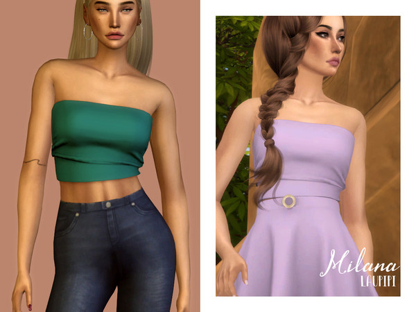 Sims 4 — Milana by laupipi2 — Hey! New cropped and sleeveless top 